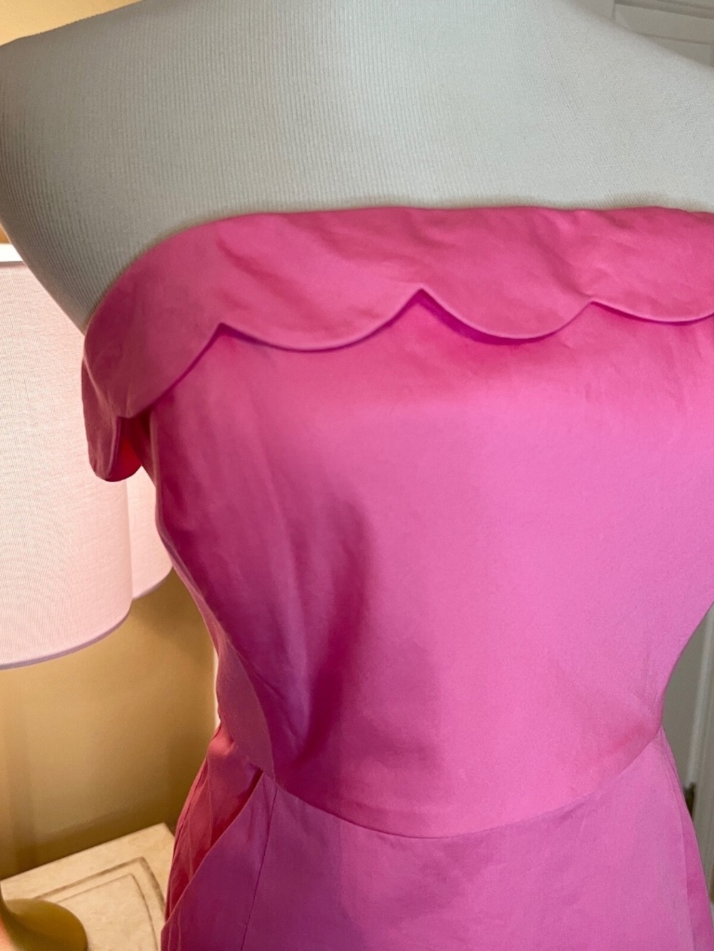 Vineyard Vines Pink Strapless Scallop Sheath Dress - Picture 4 of 7